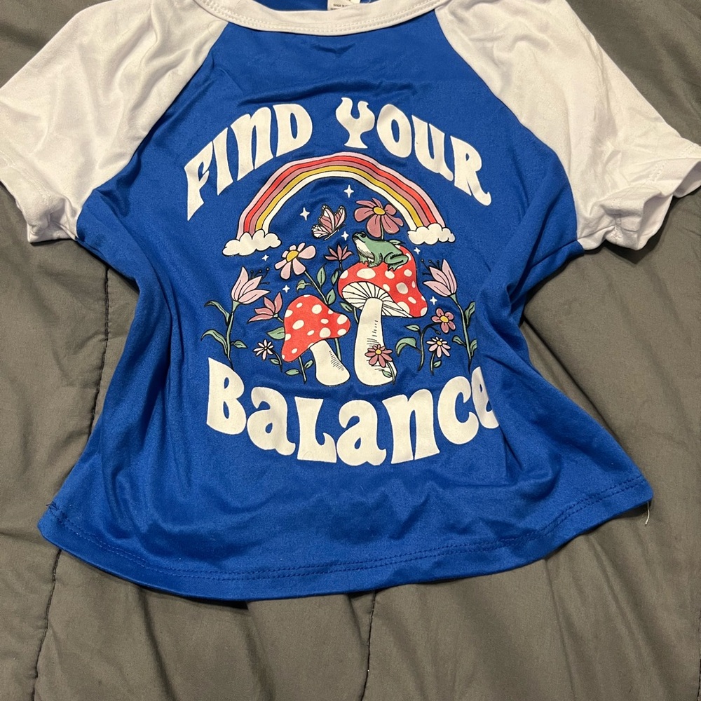 Blue and White Womens Raglan Shirt